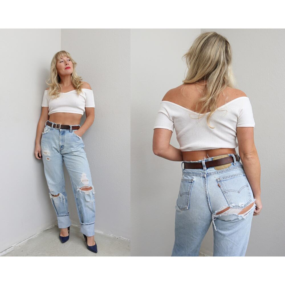 1980's Vintage Levi's 540 Distressed Jeans ~ Women's SM MD ~ 32" to 33" Waist